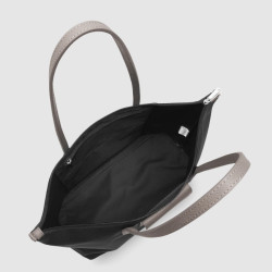 Lancaster Smart Kba Grand Sac Cabas Porté Épaule 516-31 Noir Taupe ouvert
