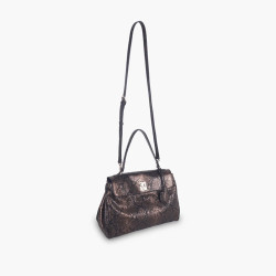 Lollipops Tifora Large Python Brown Handbag