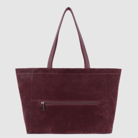 Lancaster Suede KBA Large Shopping Bag Suede Look 518-063 Bordeaux