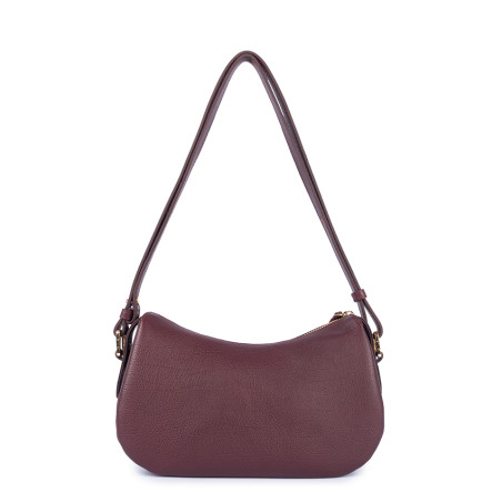 Lancaster Dune Petit sac Besace En Cuir Grainé 529-94 Bordeaux Foncé dos