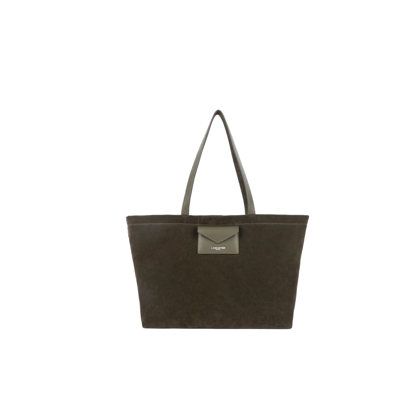 Lancaster Suede KBA Large Shopping Bag Suede Look 518-063 Dark Khaki
