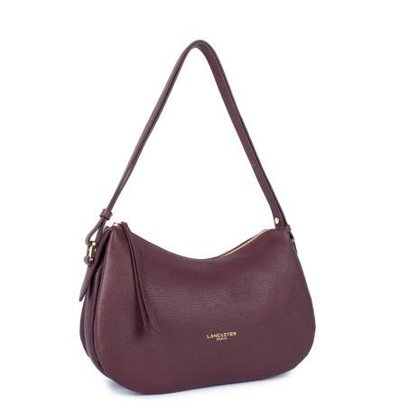 Lancaster Dune Grainy Leather Satchel 529-95 Dark Bordeaux