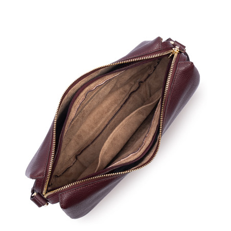 Lancaster Dune Grainy Leather Satchel 529-95 Dark Bordeaux