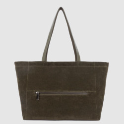 Lancaster Suede KBA Large Shopping Bag Suede Look 518-063 Dark Khaki