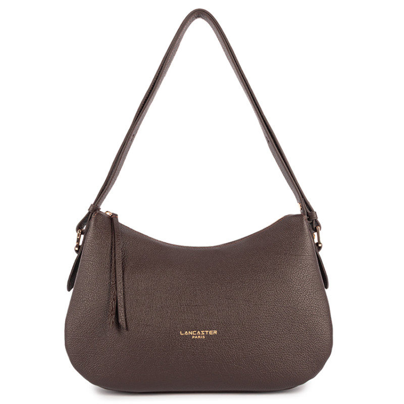 Lancaster Dune Grainy Leather Satchel 529-95 Dark Brown