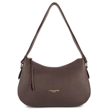 Lancaster Dune Besace En Cuir Grainé 529-95 Marron Foncé