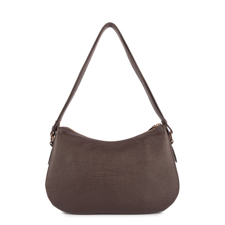 Lancaster Dune Grainy Leather Satchel 529-95 Dark Brown