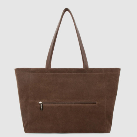 Lancaster Suedine KBA Grand Sac Shopping Aspect Suédine 518-063 Marron dos