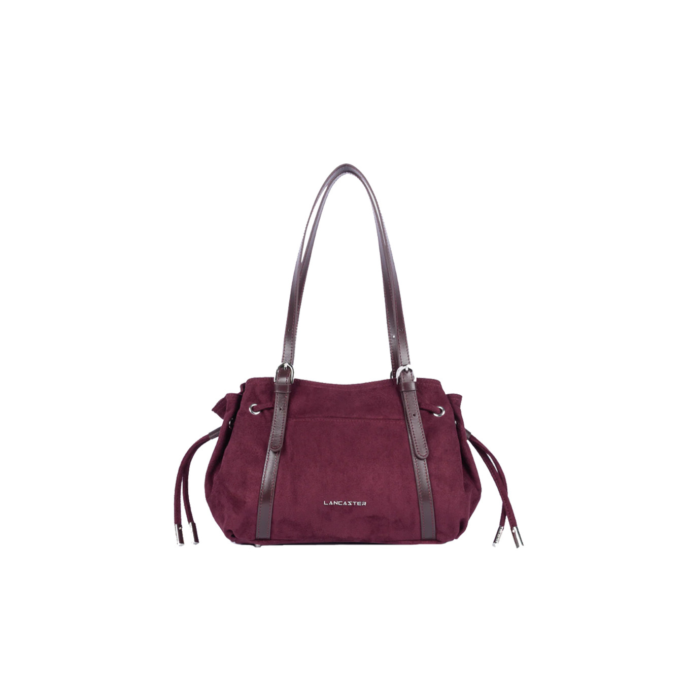 Lancaster Velvet Emma Shoulder Bag 518-096 Suede Effect Bordeaux