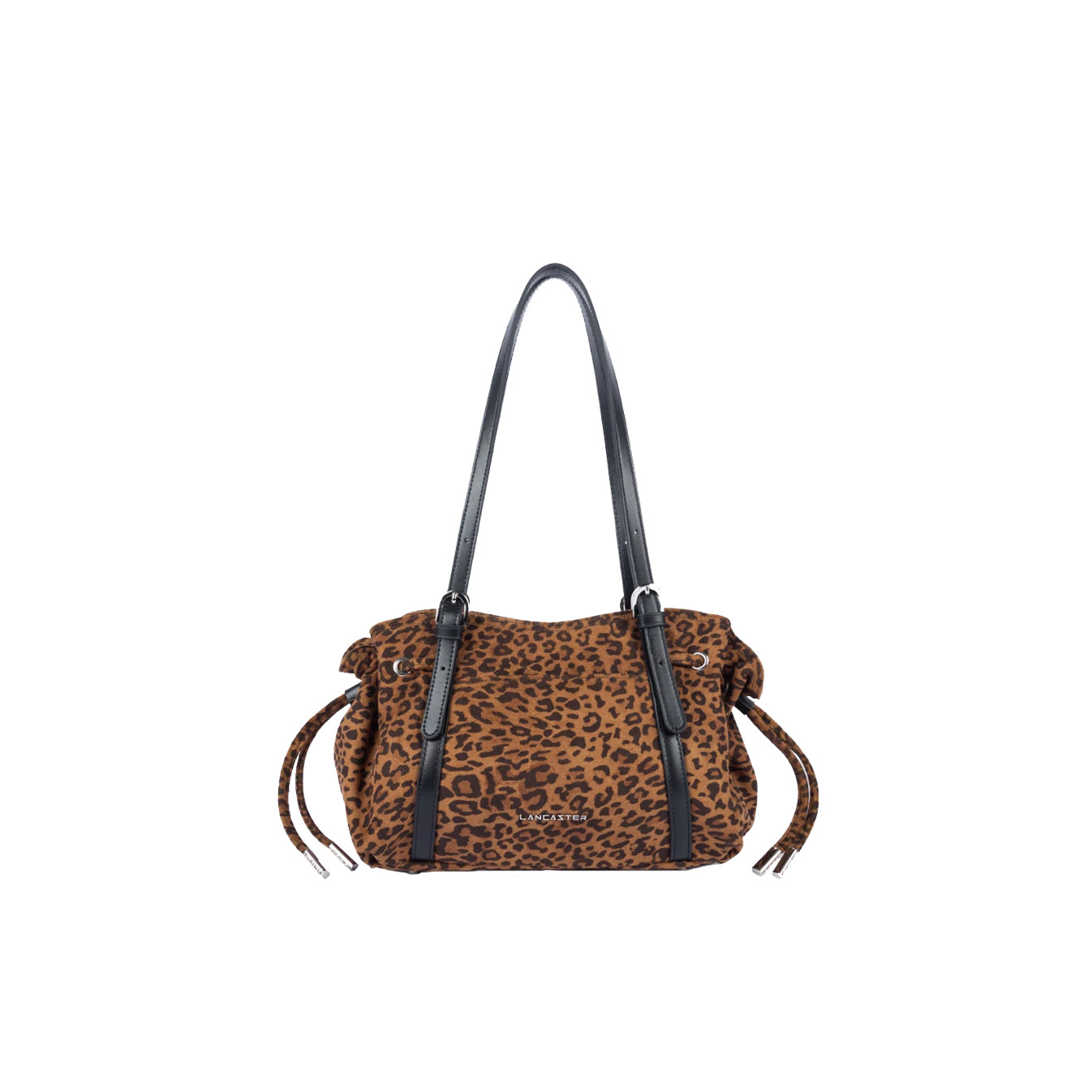Lancaster Velvet Emma Shoulder Bag 518-096 Suede Effect Camel Leopard