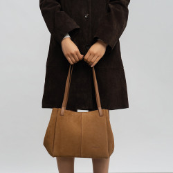 Lancaster Suede Tote Bag 530-58 Camel