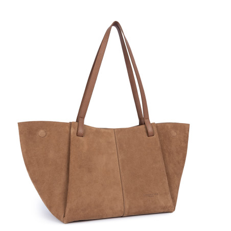 Lancaster Suede Tote Bag 530-58 Camel