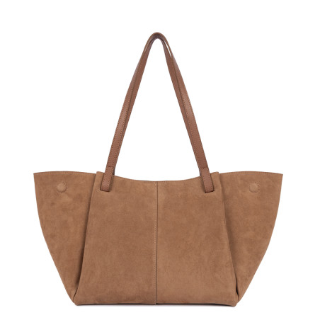 Lancaster Suede Tote Bag 530-58 Camel