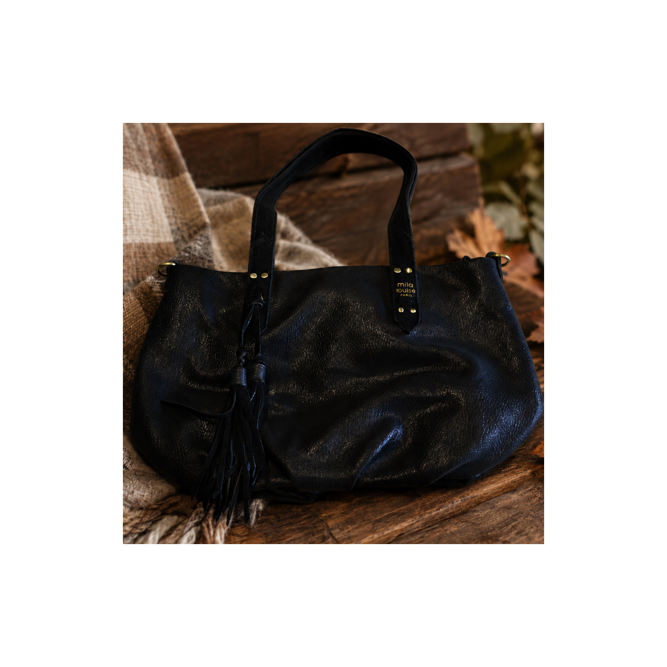 Mila Louise Nicole XS GR Petit Sac Shopping Effet Grainé Noir