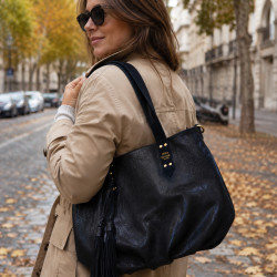 Mila Louise Nicole XS GR Small Shopping Bag Grainy Effect Black