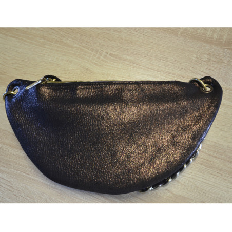 Mila Louise Petra GR Banana Bag Grainy Leather Brown