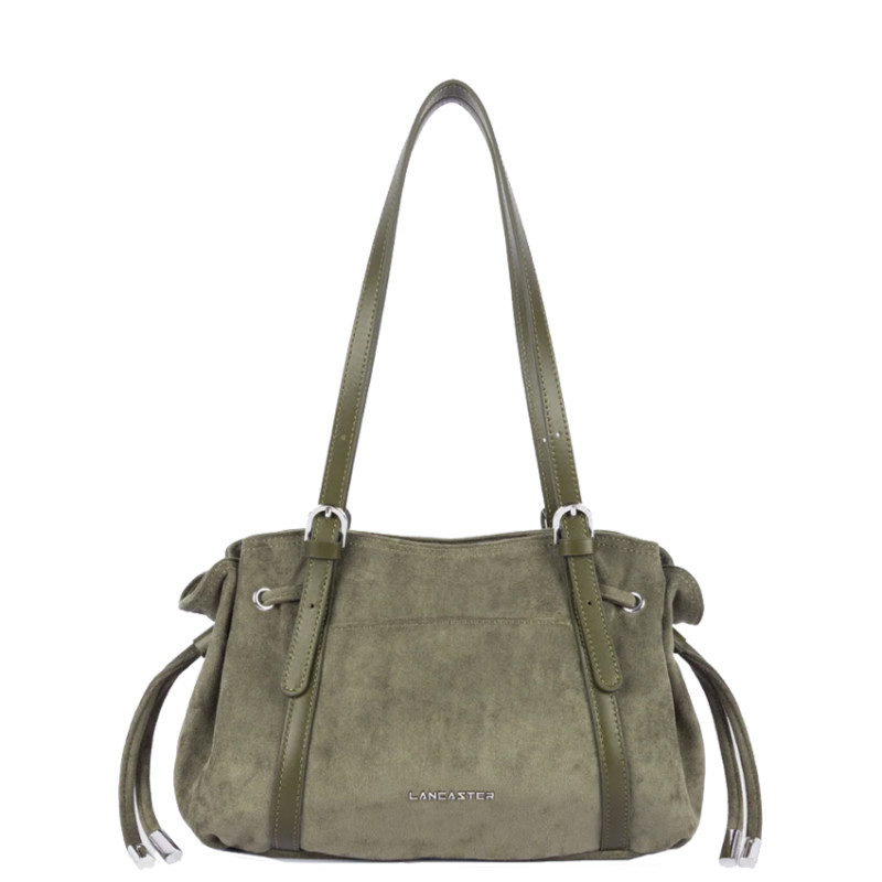 Lancaster Velvet Emma Shoulder Bag 518-096 Suede Dark Khaki