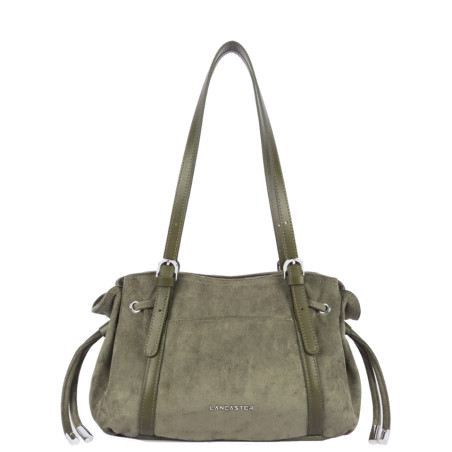 Lancaster Velvet Emma Shoulder Bag 518-096 Suede Dark Khaki