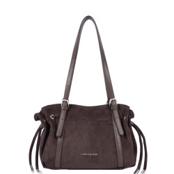 Lancaster Velvet Emma Shoulder Bag 518-096 Suede Brown