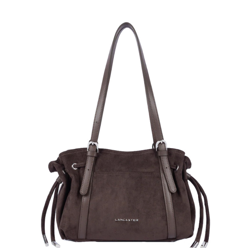 Lancaster Velvet Emma Shoulder Bag 518-096 Suede Brown