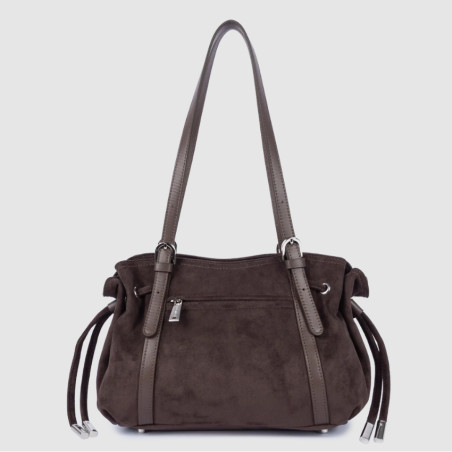 Lancaster Velvet Emma Shoulder Bag 518-096 Suede Brown