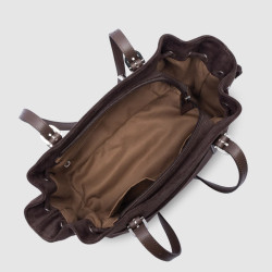 Lancaster Velvet Emma Shoulder Bag 518-096 Suede Brown