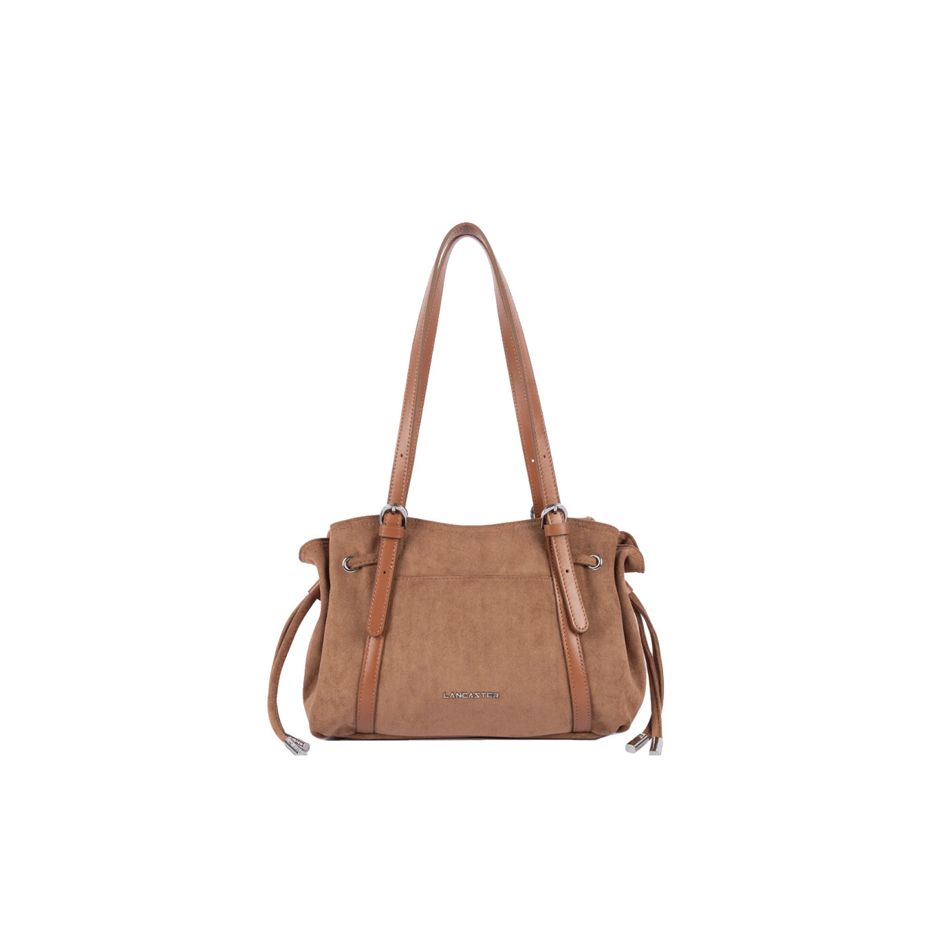 Lancaster Velvet Emma Shoulder Bag 518-096 Suede Look Mocha