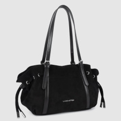 Lancaster Velvet Emma Shoulder Bag 518-096 Suede Black
