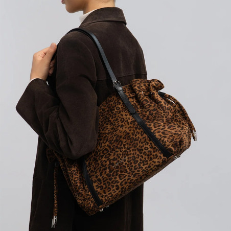 Lancaster Velvet Emma Large Shoulder Bag 518-097 Suede Effect Camel...