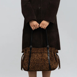Lancaster Velvet Emma Large Shoulder Bag 518-097 Suede Effect Camel...