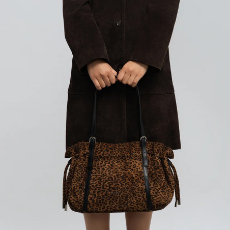 Lancaster Velvet Emma Large Shoulder Bag 518-097 Suede Effect Camel...