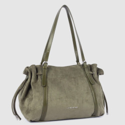 Lancaster Velvet Emma Large Shoulder Bag 518-097 Suede Effect Dark ...