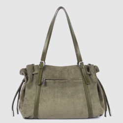 Lancaster Velvet Emma Large Shoulder Bag 518-097 Suede Effect Dark ...