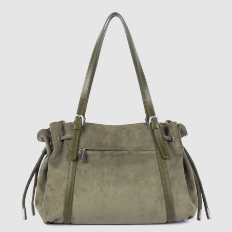 Lancaster Velvet Emma Large Shoulder Bag 518-097 Suede Effect Dark ...