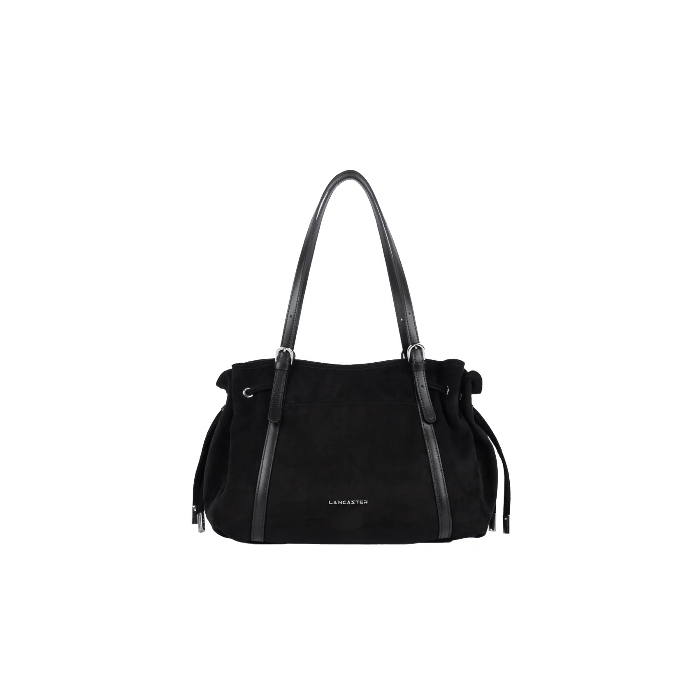 Lancaster Velvet Emma Grand Sac Porté Epaule 518-097 Aspect Suédine Noir