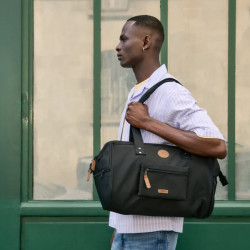 Cabaïa Bowling Bag Sac Weekend Côtelé Cambridge porté