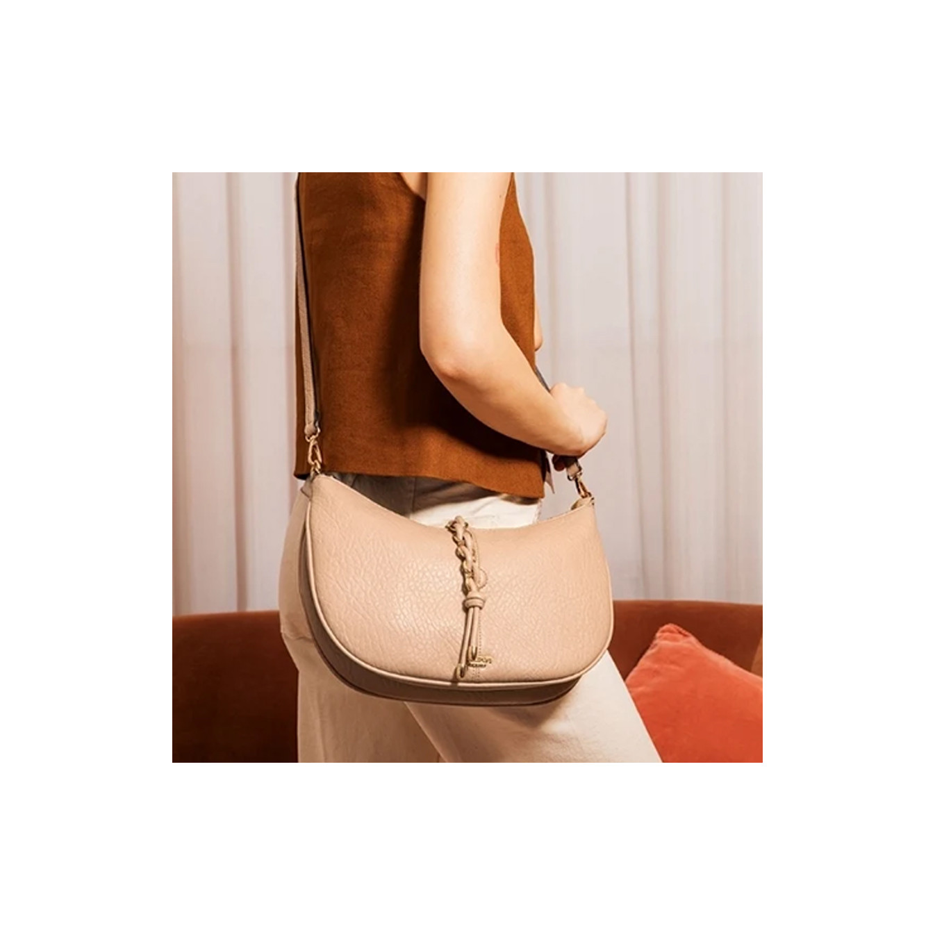 Lollipops Tracy Demi-Moon Shoulder Bag Beige