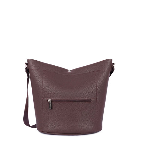 Lancaster Maya Double Kba Sac Seau Garni Cuir 517-107 Bordeaux Foncé DOS