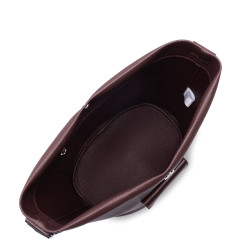 Lancaster Maya Double Kba Sac Seau Garni Cuir 517-107 Bordeaux Foncé OUVERT