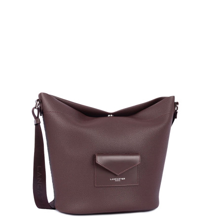 Lancaster Maya Double Kba Sac Seau Garni Cuir 517-107 Bordeaux Foncé COTE