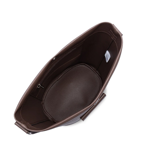 Lancaster Maya Double Kba Bucket Bag with Leather Trim 517-107 Brown