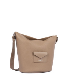 Lancaster Maya Double Kba Bucket Bag with Leather Trim 517-107 Praline