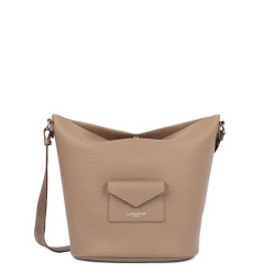 Lancaster Maya Double Kba Bucket Bag with Leather Trim 517-107 Praline