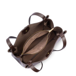 Lancaster Sierra Haus Sac Cabas 3 Compartiments 538-010 Marron Foncé ouvert