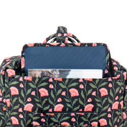 Cabaïa Carry All Wanderer Weekend Bag Sac 24h En Toile De Coton Applecross poche ouverte