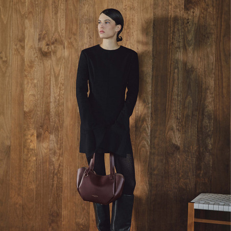 Lancaster Sierra Haus Tote and Shoulder Bag 538-013 Dark Bordeaux