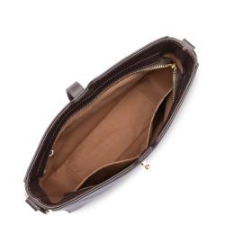 Lancaster Milano Horizon Grand Sac Besace 547-81 Marron Foncé ouvert