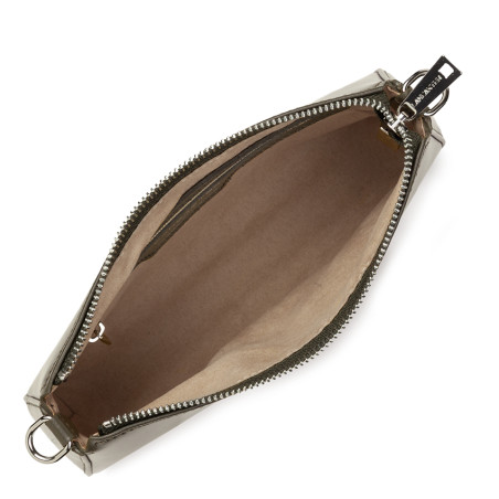 Lancaster Suave Even Sac Baguette Trotteur 433-14 Kaki Foncé ouvert