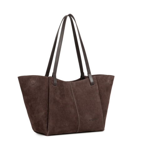 Lancaster Suede Tote Bag 530-58 Brown