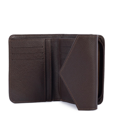 Lancaster Foulonne Double Back Pocket Wallet 170-29 Dark Brown